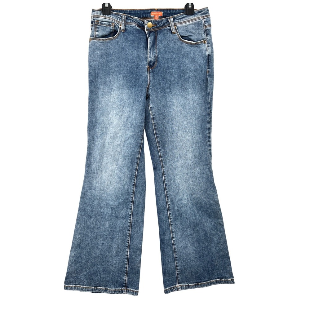 ModCloth Wide Leg Jeans‎ Womens L 29x29 Blue Flare Stretch Retro